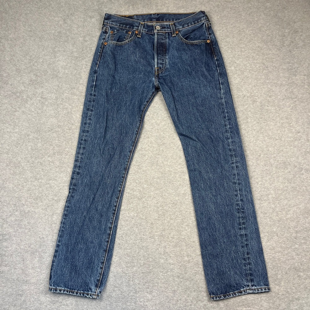 Levis 501 Jeans Mens 29x30 Blue Original Fit Straight Leg Denim Casual